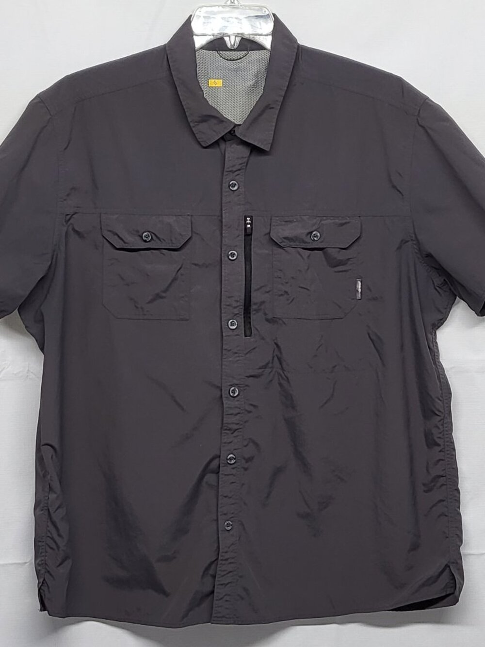Eddie Bauer Mens Fishing Shirt  2XL Short Sleeve Performance Ripstop Vented Gray